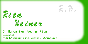 rita weiner business card